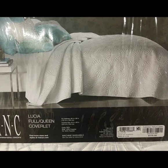 BNIB INC Full/Queen coverlet White Full/Queen - Picture 6 of 6